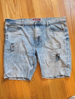 Arizona Jean Company Light Blue Distressed Denim Shorts
